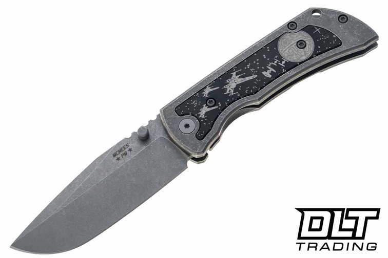 McNees PM Mac 2 Gen 2 - 3.5" Drop Point - Stonewashed Titanium - Star Wars Inlay - Stonewashed Hardware