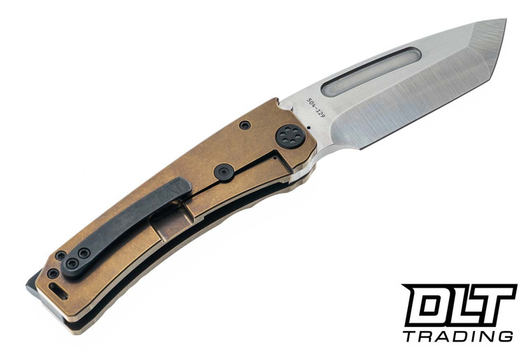Medford Marauder Tanto - Tumbled MagnaCut - Bronze Titanium - Black Hardware - DLC Clip
