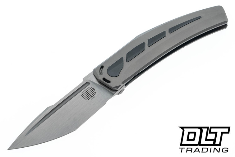 Tashi Bharucha Large Krypton Kickstop Flipper - Hand Rubbed Elmax Blade - Titanium Handle - Zirconium Inlay