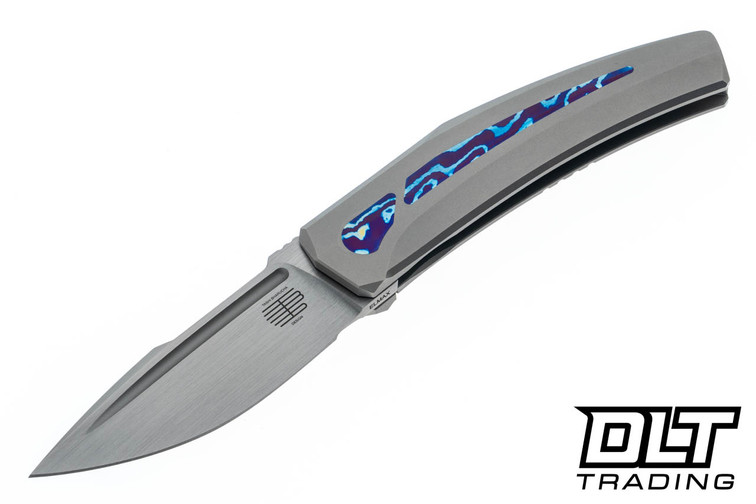 Tashi Bharucha Small Krypton Kickstop Flipper - Hand Rubbed Elmax Blade - Titanium Handle - Timascus Inlay