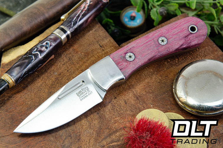 Bark River Essential MagnaCut Raspberry Maple Burl - Black Liners - Mosaic Pins