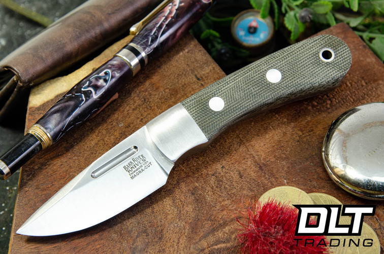 Bark River Essential MagnaCut Green Canvas Micarta - Matte