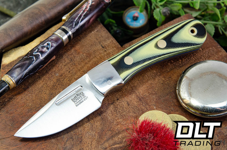 Bark River Essential MagnaCut Bumble Bee G-10 - Blue Liners - Brass Pins