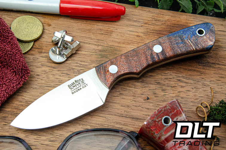 Bark River PSK EDC MagnaCut Red & Blue Maple Burl