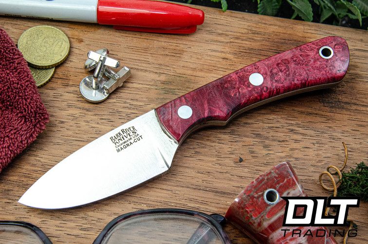 Bark River PSK EDC MagnaCut Raspberry Maple Burl - White Liners