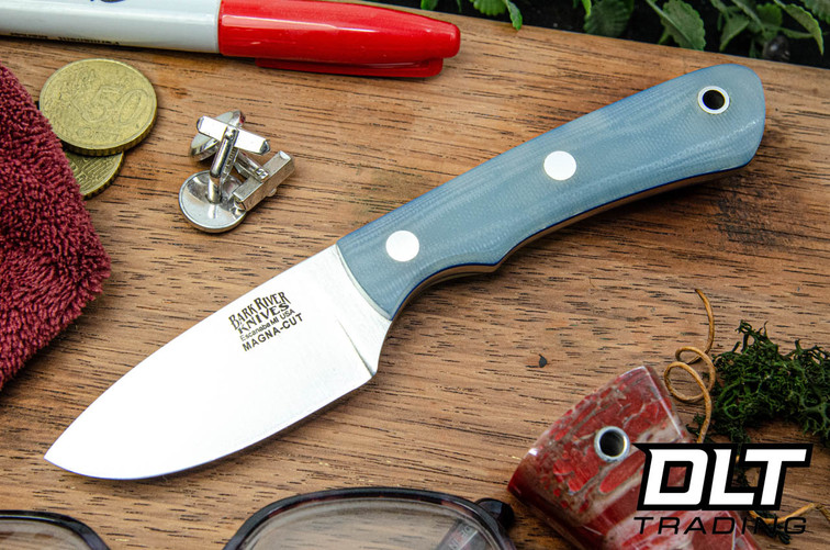 Bark River PSK EDC MagnaCut Ghost Green Jade G-10 - Blue Liners - Matte