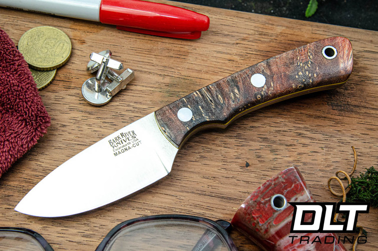 Bark River PSK EDC MagnaCut Brown & Orange Maple Burl - Yellow Liners Bark River PSK EDC MagnaCut Brown & Orange Maple Burl - Yellow Liners