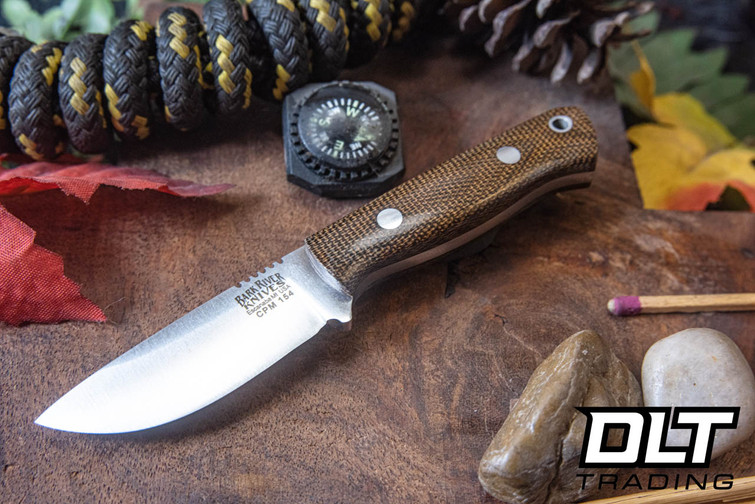 Bark River Micro Bravo CPM 154 Green Canvas Micarta