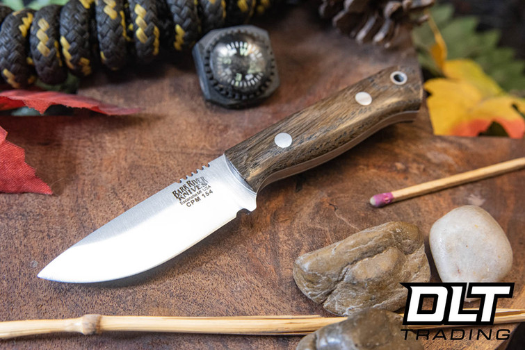 Bark River Micro Bravo CPM 154 Bog Oak - White Liners