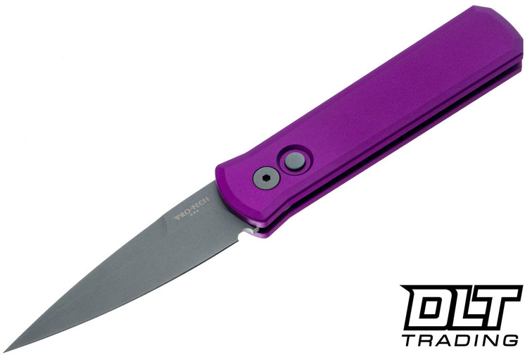 Pro-Tech Godson - Purple Aluminum Handle - Blasted 154CM Blade