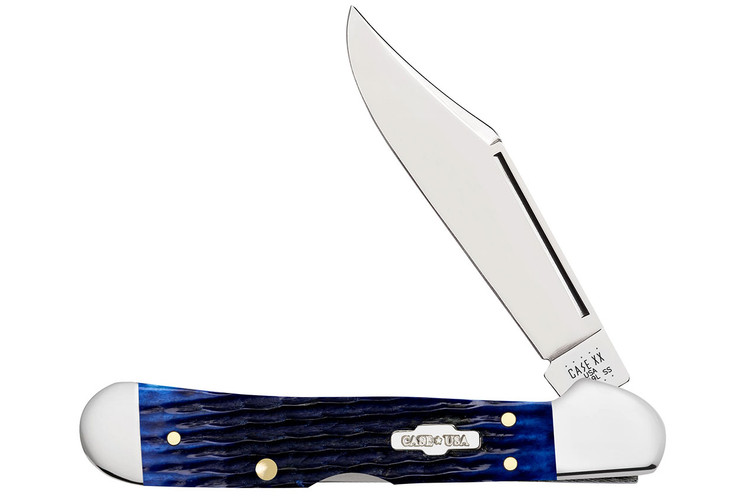 Case Mini Copperlock - Blue Rogers Corn Cob Jigged Bone