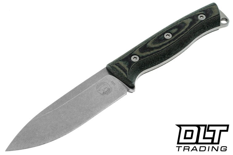White River Ursus 45 - Black & OD Green Linen Micarta - MagnaCut Blade