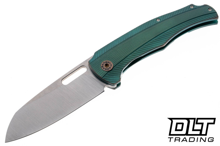 Rangermade Knife & Tool OBJ-1 - Green Titanium - Sheepsfoot S35VN Blade #011