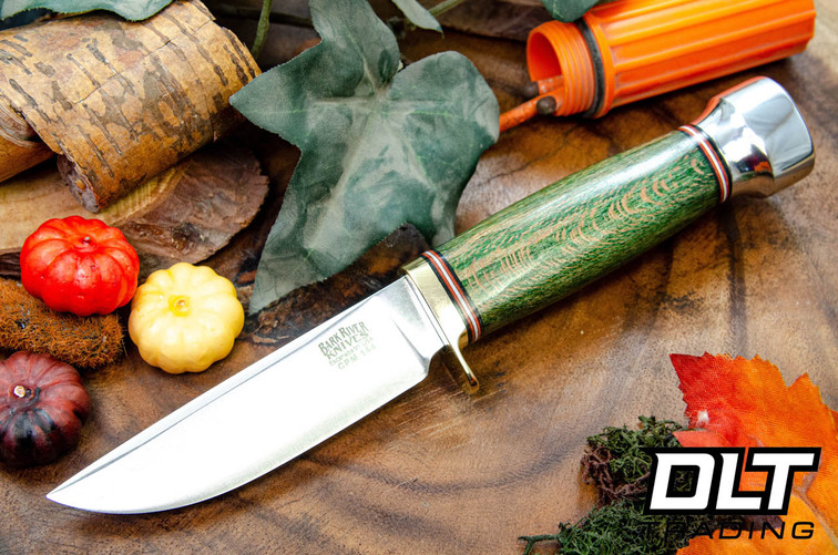 Bark River Mini Manitou CPM-154 Green Sycamore Burl #1