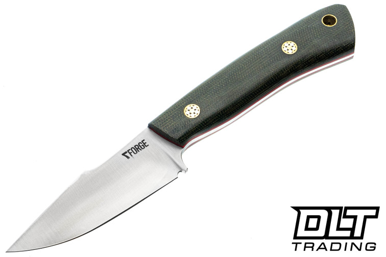 7Forge Jackal 2.0 AEB-L - Green Canvas Micarta - Red Liners - Mosaic Pins