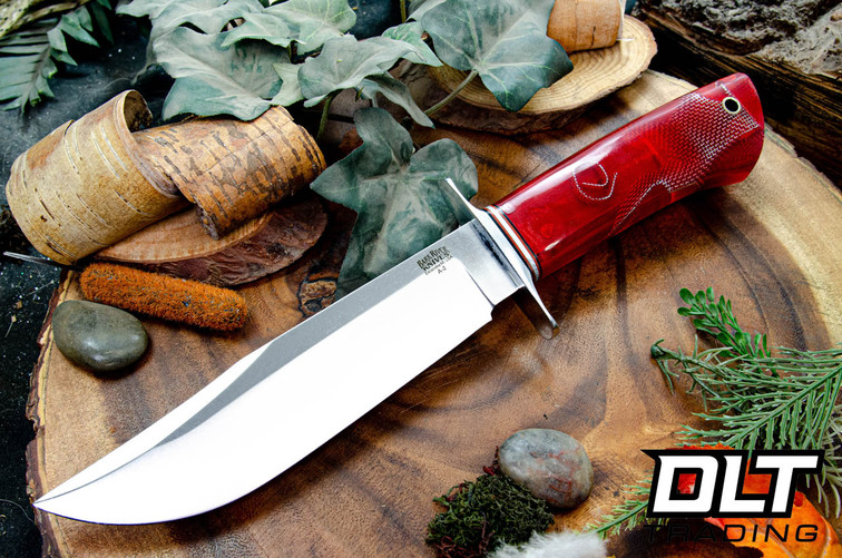Bark River 1909 Michigan Bowie 7" A2 Saber Handle - Red Cyclone Mess #1