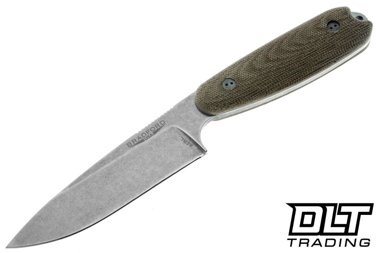 Bradford Guardian 3.5 XL - Stonewash AEB-L Blade - OD Green Canvas Micarta