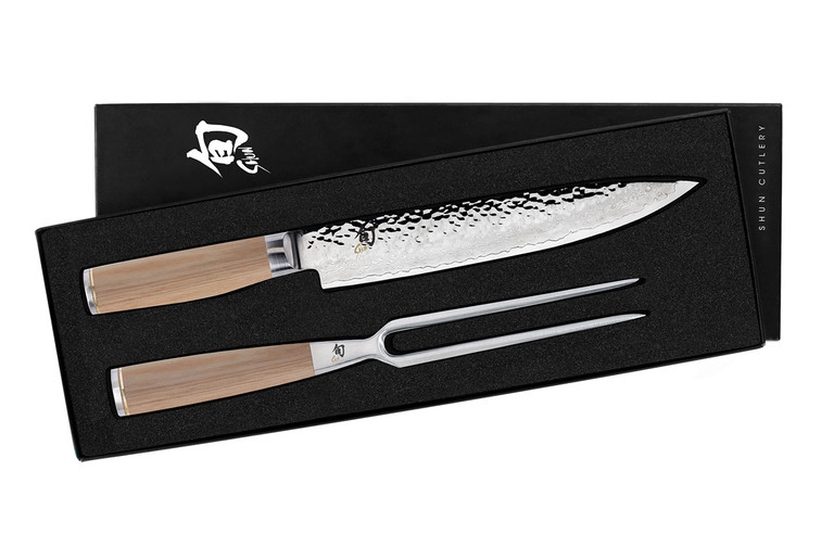 Shun Premier 2 Piece Carving Set - Blonde Pakkawood