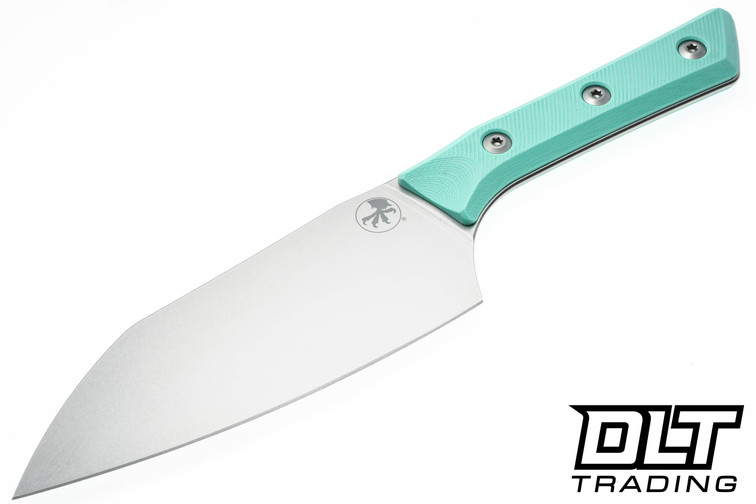 Microtech 6" Santoku - Stonewashed Blade - Caribbean Blue G-10
