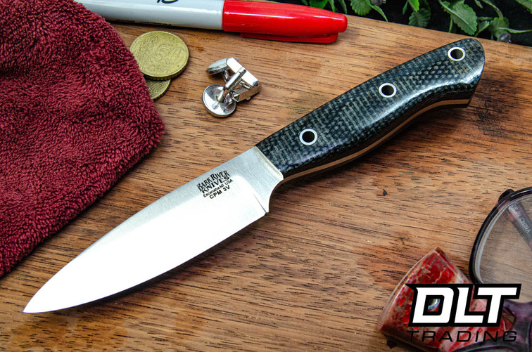 Bark River Blade Raid Mini Aurora 3V Duskdog Canvas Micarta - Hollow Pins