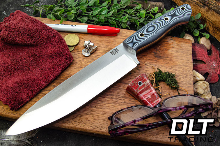 Bark River Blade Raid Aurora III 3V Midinite Tiger G-10 - Hollow Brass Pins