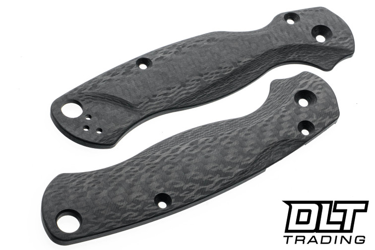 Flytanium Spyderco Paramilitary 2 Lotus Scales - Basket Weave Carbon Fiber