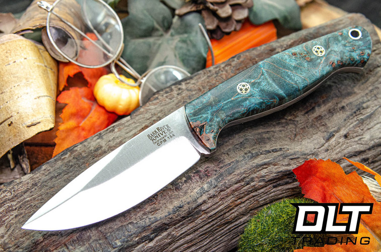 Bark River North Country EDC CPM-154 Turquoise Maple Burl - White Liners - Mosaic Pins