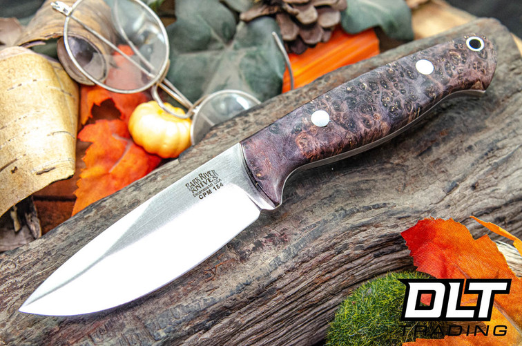 Bark River North Country EDC CPM-154 Purple & Black Maple Burl - White Liners