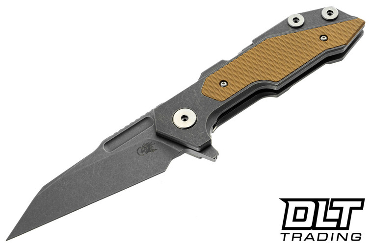 Hinderer Full Track Wharncliffe S45VN - Working Finish Titanium & Blade - Coyote G-10