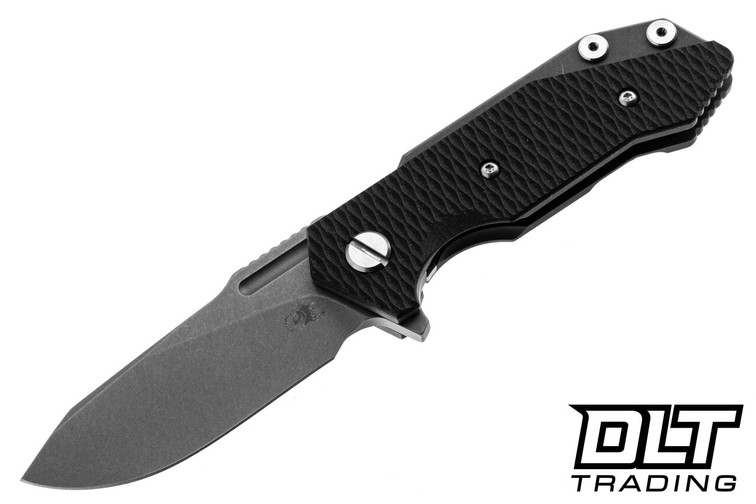 Hinderer Half Track Slicer MagnaCut - Battle Bronze Anodized Titanium - Working Finish Blade - Black G-10
