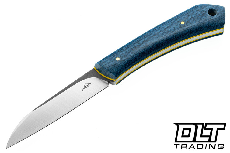 Hammer Down Forge Companion - MagnaCut Satin Blade - Denim Micarta - Yellow Liners