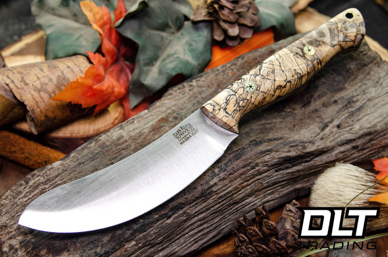 Bark River Fox River EXT-1 Skinner MagnaCut Spalted Maple Burl - Black Liners - Mosaic Pins #1
