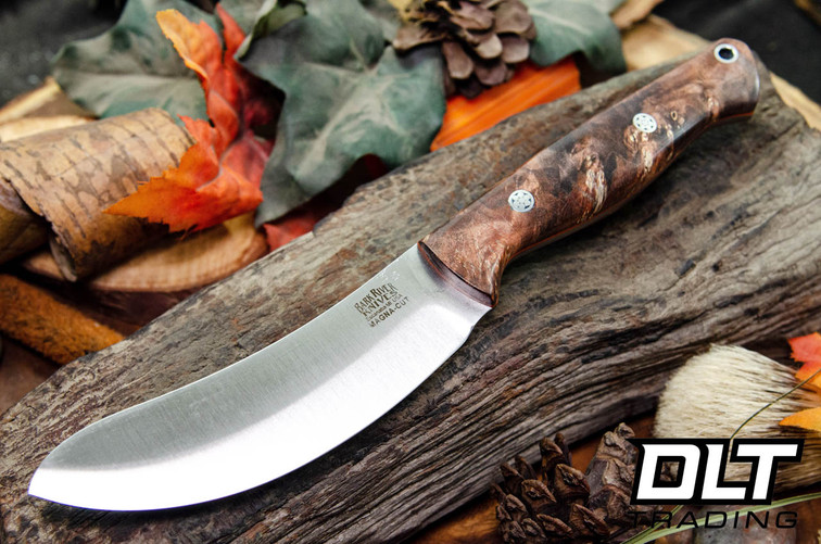 Bark River Fox River EXT-1 Skinner MagnaCut Russet Maple Burl - Orange Liners - Mosaic Pins