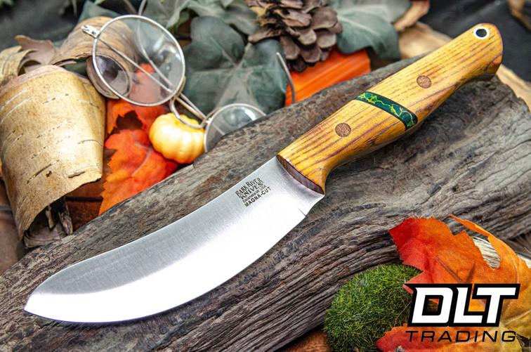 Bark River Fox River EXT-1 Skinner MagnaCut Osage Orange - Banded Malachite Spacer - Natural Pins