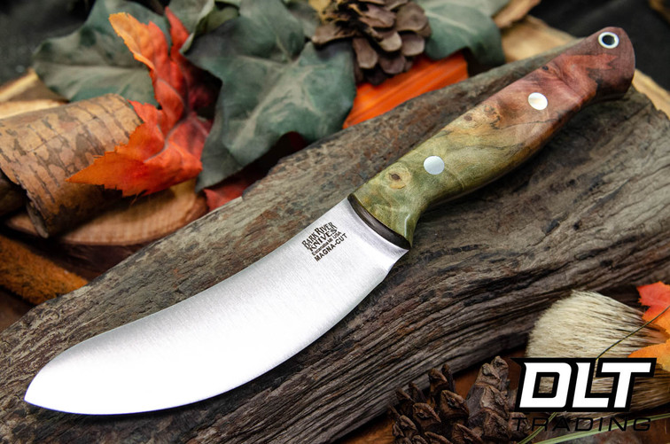 Bark River Fox River EXT-1 Skinner MagnaCut Green & Salmon Maple Burl