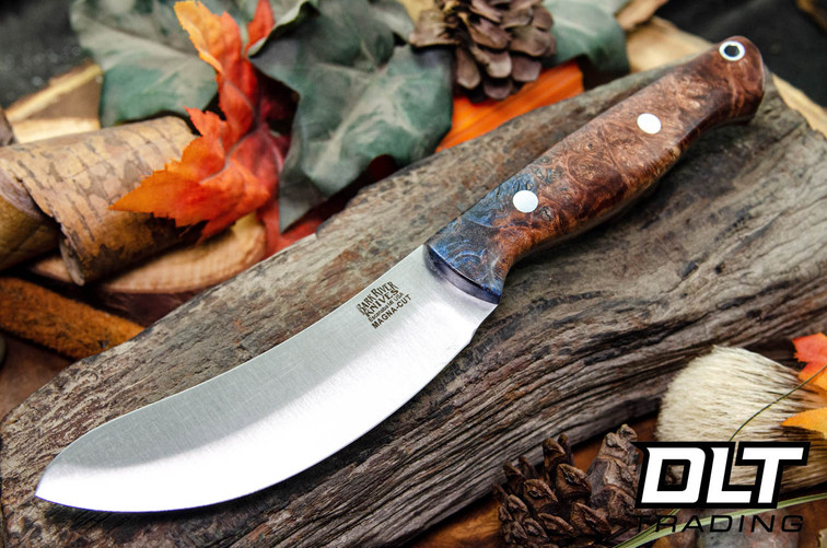 Bark River Fox River EXT-1 Skinner MagnaCut Blue & Red Maple Burl