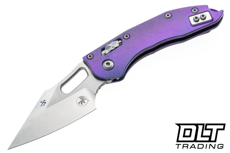 Microtech 169RL-10MS5 Stitch Ram-Lok - Purple Titanium - Stonewashed Blade - Marfione Select - Purple Accents