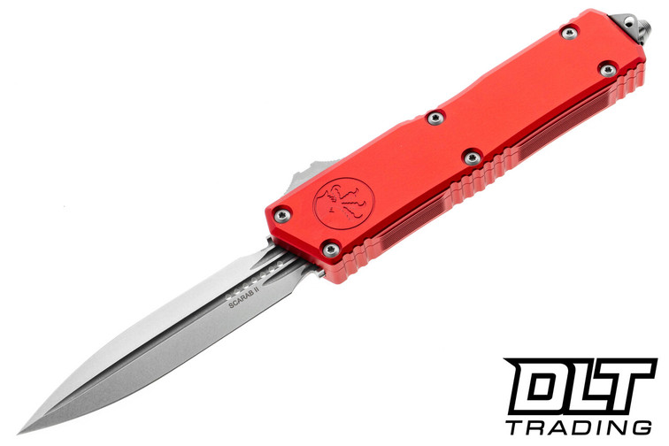 Microtech 1175-10RD Scarab II Gen III Executive - Red Handle - Stonewashed Blade