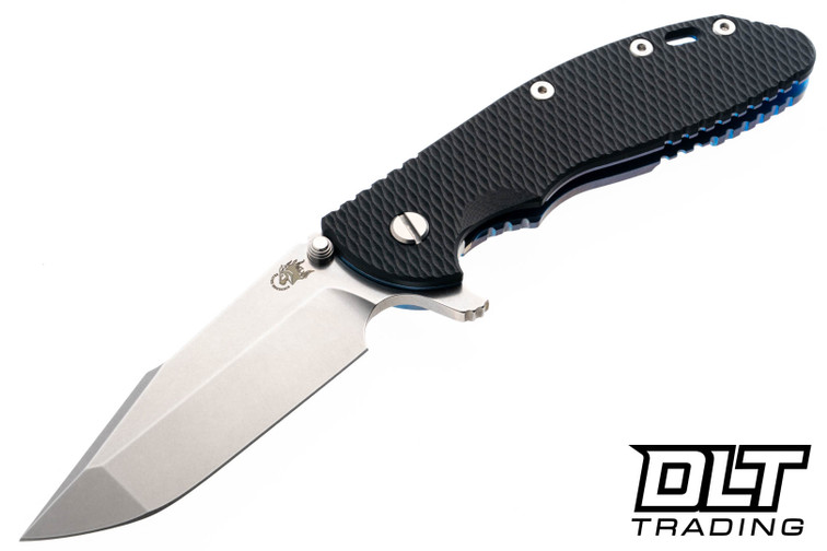 Hinderer XM-24 Harpoon Spanto S45VN - Blue Anodized Titanium - Stonewashed Blade - Black G-10