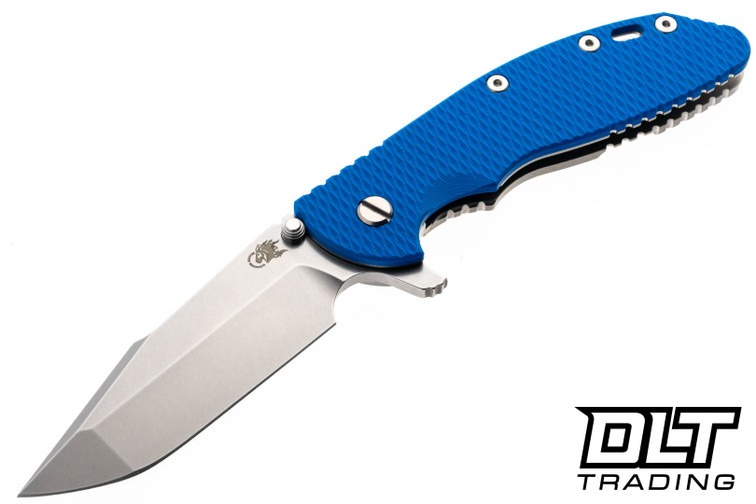 Hinderer XM-24 Harpoon Spanto S45VN - Blue Anodized Titanium - Stonewashed Blade - Blue G-10