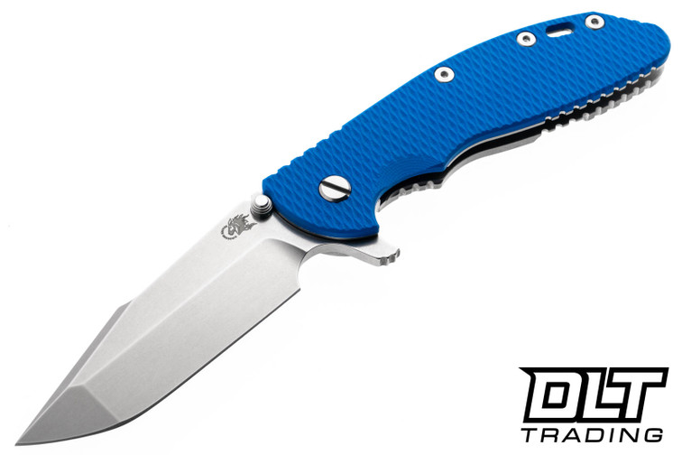 Hinderer XM-24 Harpoon Spanto S45VN - Stonewashed Titanium & Blade - Blue G-10