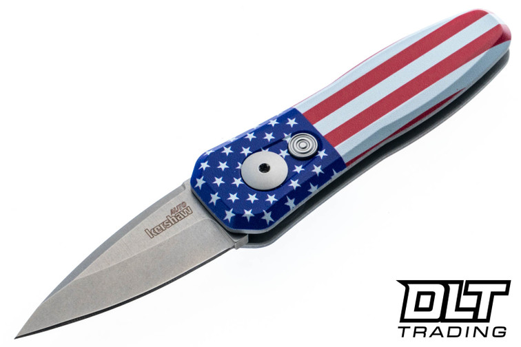 Kershaw Launch 4 - Auto Button Lock - CPM-154 Stonewash Blade