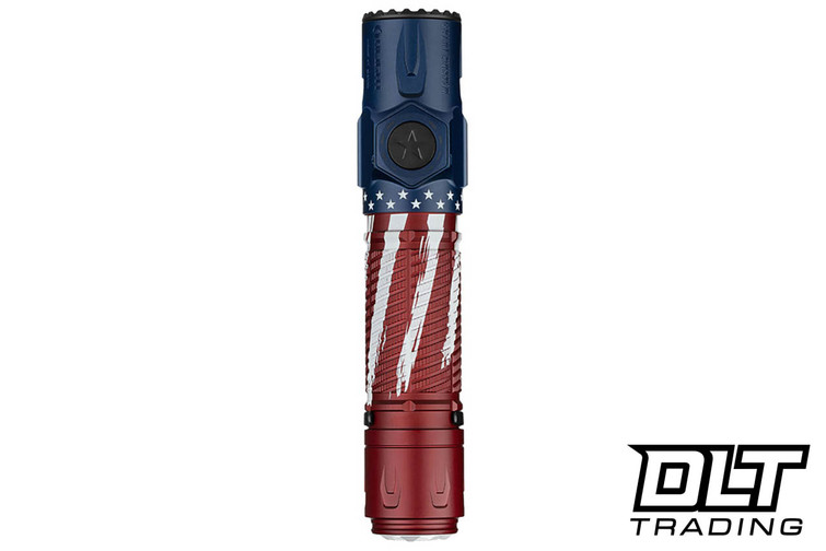 Olight Warrior Ultra 2500 Lumens Tactical Flashlight with OAL Material - Stars & Stripes Edition