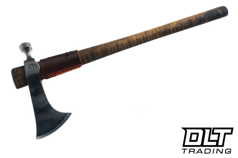 Thorson Forge Premium Solid Bowl Pipe Hawk - Hand Forged 1095 - Curly Maple #2