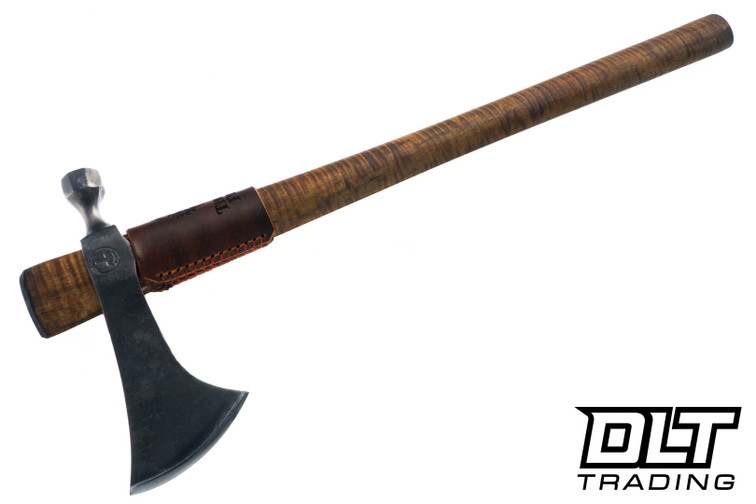 Thorson Forge Premium Solid Bowl Pipe Hawk - Hand Forged 1095 - Curly Maple #3