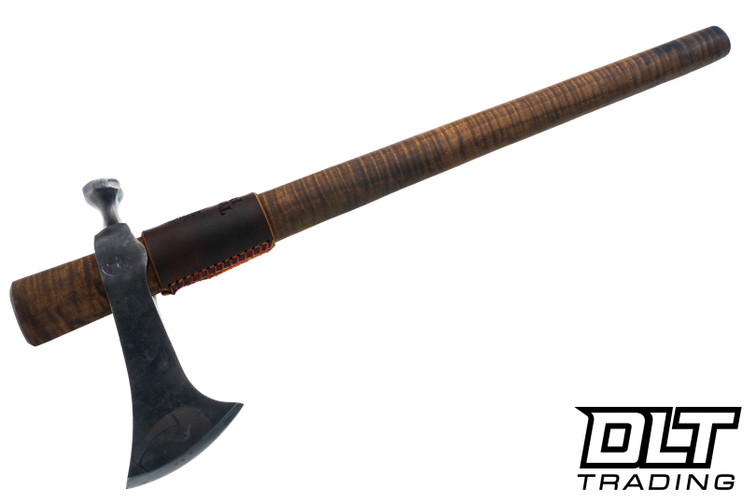 Thorson Forge Premium Solid Bowl Pipe Hawk - Hand Forged 1095 - Curly Maple #9