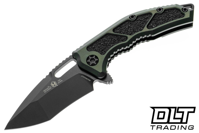 Heretic Medusa Manual - DLC MagnaCut Recurve Blade - OD Green Chassis - Black Hardware