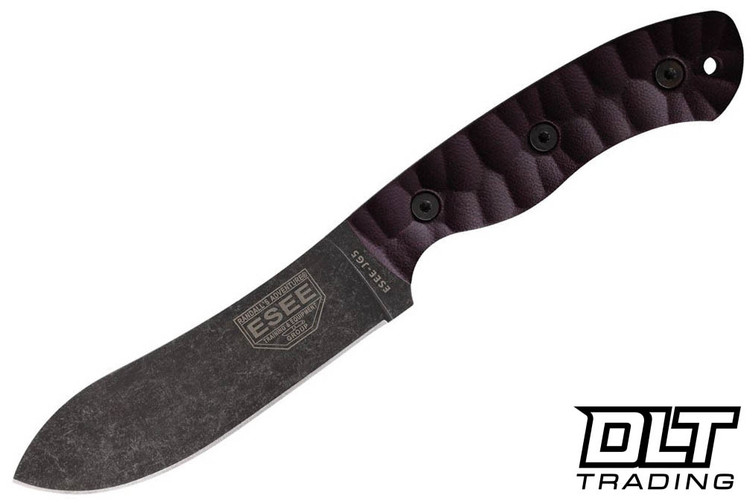 ESEE JG5 - 1095 Black Oxide Blade - Burgundy Linen Micarta