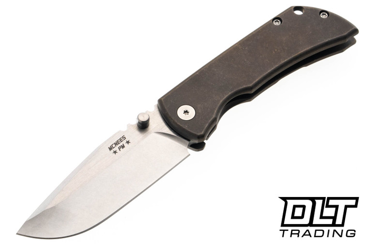 McNees PM Mac 2 3" - Hollow Grind - Atomic Bronze Titanium - Satin Hardware - Satin Stonewash Blade