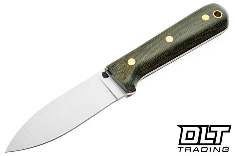 LT Wright Genesis 3V - Flat Ground - Green Micarta - Red Liners